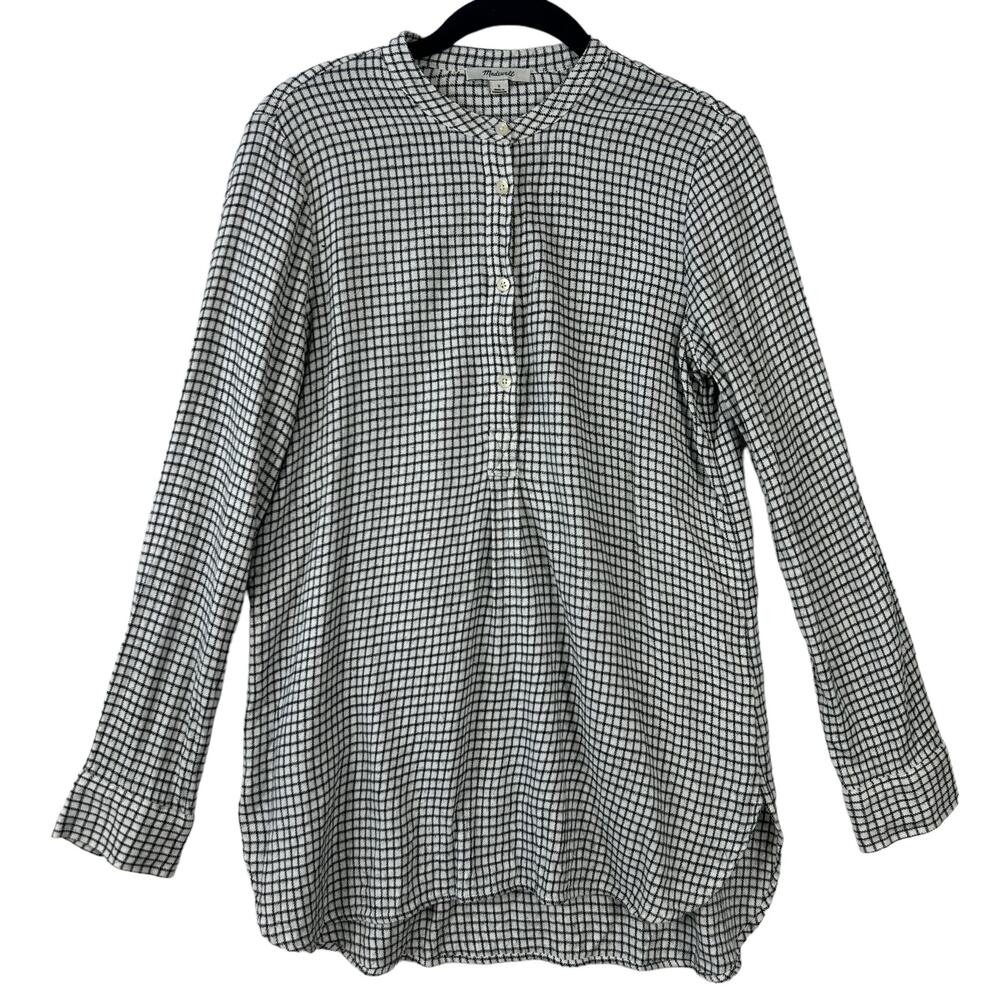 Madewell Wellspring Tunic Popover Shirt in Windowpane Size Small